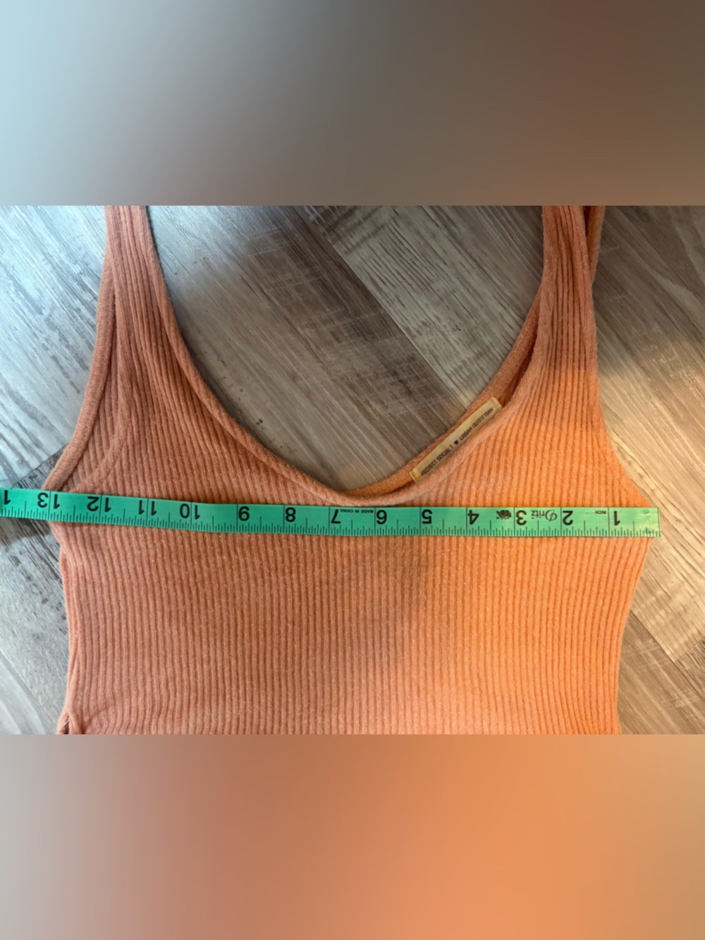 Urban Outfitters Ribbed Tank Top Peach Size M GUC - Picture 4 of 7